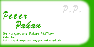 peter pakan business card